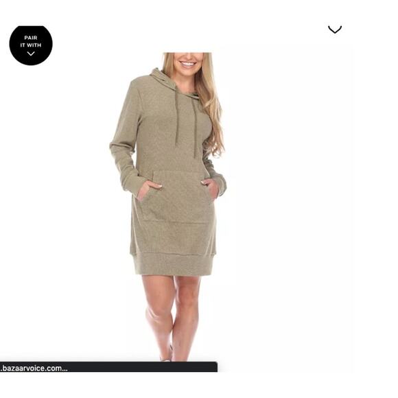 White Mark Dresses & Skirts - White Mark Women's Hoodie Sweatshirt Dress Green NWT 1X